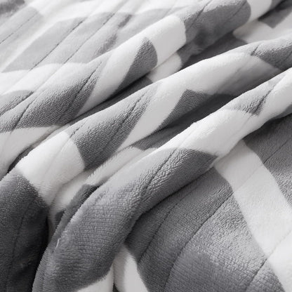 Heated Throw Blanket, 5 Heat Levels & 3 Hours Auto Off, Grey | ETL & FCC, fast warming, 50" x 60", flannel and sherpa, couch office use, machine washable, removable controller
