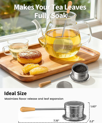 Tea Infuser for Loose Leaf Tea, Tea Scoop Infuser Fine Mesh Tea Strainers | 2-in-1 Tea Scoop & Tea Filter with Long Handle, Extra Fine Mesh Loose Leaf Tea Steeper, Tea Ball for Cup, Mug, Teapot, Kettle