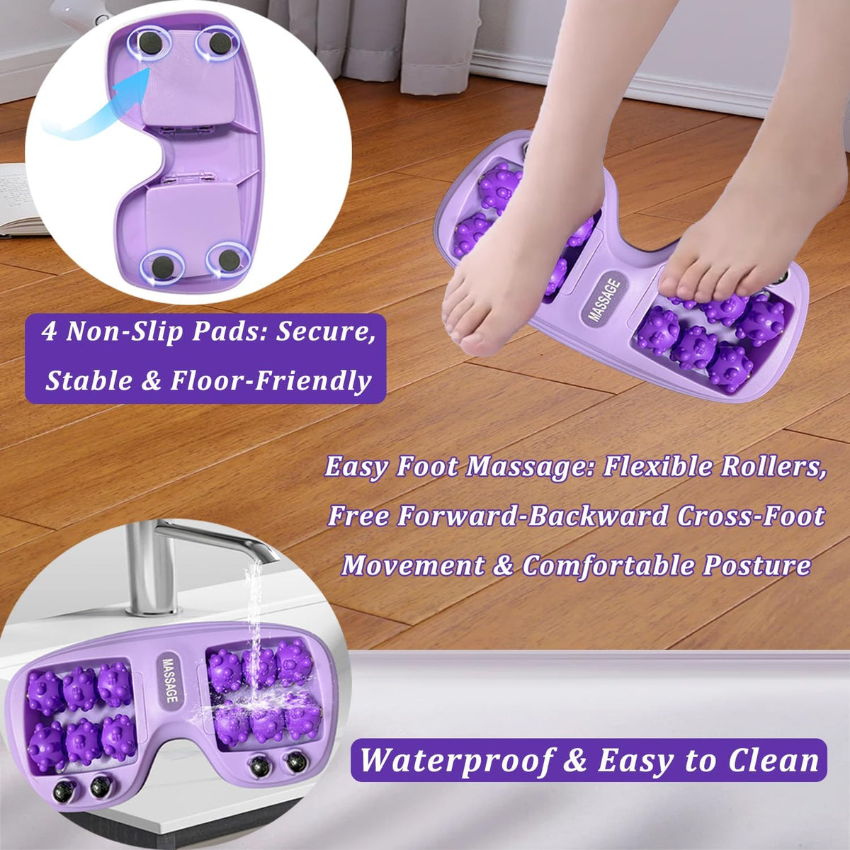 Portable Double Foot Massage Roller for Plantar Fasciitis Relief