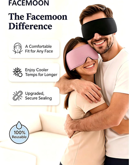 Cooling Gel Eye Mask for Puffy Eyes, Migraine & Headache Relief, Full Eye-Area Cold Compress for Eyes & Temples, FSA Eligible HSA Reusable Eye Ice Pack for Swelling & Post-Surgery Recovery