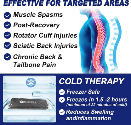 RelaxCoo Large Flexible Ice Pack for Injuries Reusable Gel, 11x14.5 Inches, Cold Compress for Hip, Shoulder, Knee, Back Pain, Swelling, Bruises, Surgery