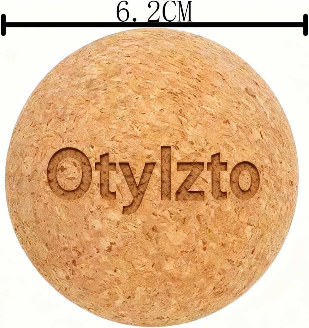 otylzto 2Pcs Massage Lacrosse Balls Natura Cork for Myofascial Release | Trigger Point Therapy, Muscle Knots, and Yoga Deep Tissu Therapy