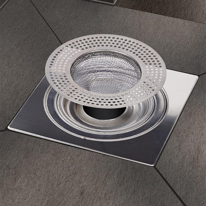 2pcs Heavy Duty Stainless Steel Slop Basket Filter Trap, 2.75" Top / 1" Mesh Metal Sink Strainer Shower Drain Hair Catcher for Kitchen Bathroom Bathtub Wash Basin Floor Balcony Drain Hole, Utility