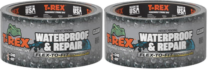 T-REX Waterproof and Repair Tape,1.88" x 30 ft, Ferociously Strong, Extreme Weather & UV Resistant Pool Repair Tape, Works Underwater & Sticks to Wet Surfaces, White, (Pack of 1)