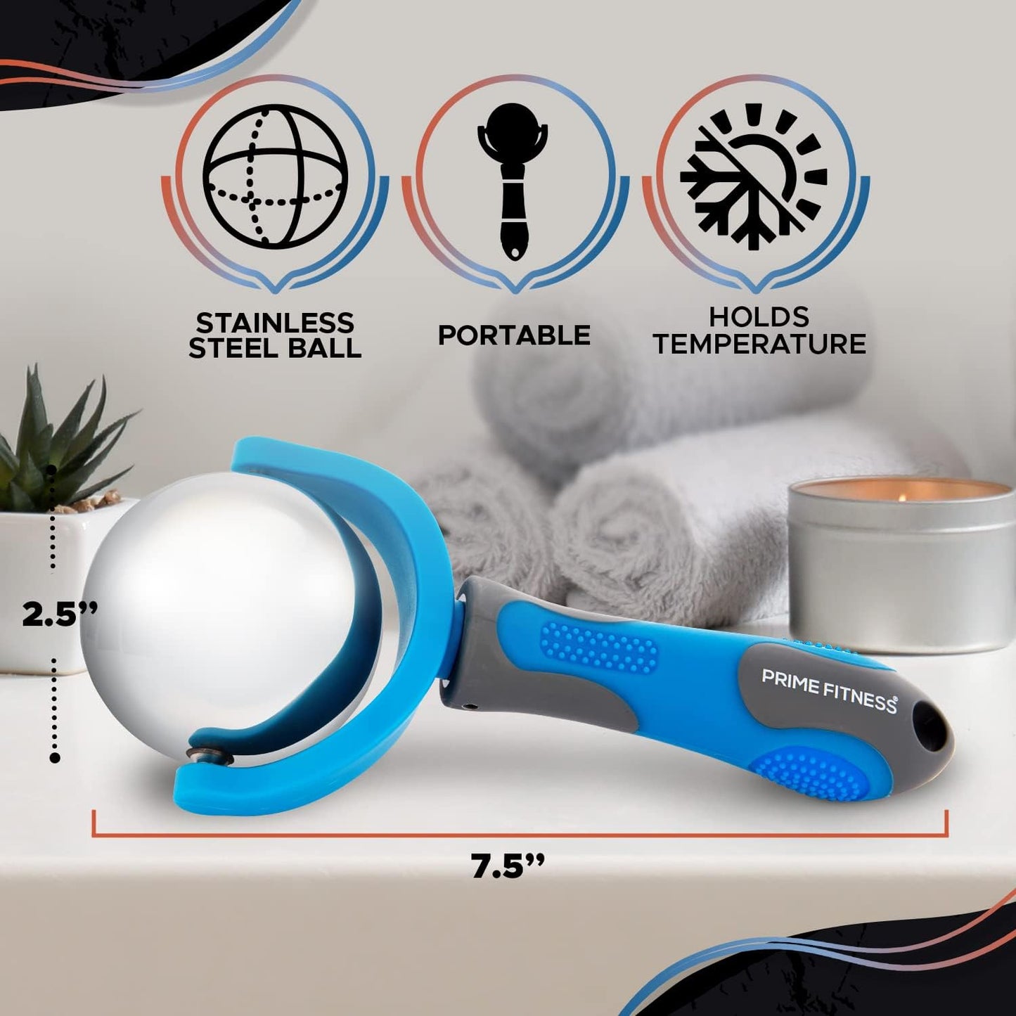 Cold Massage Roller Ball | Cold Therapy | Ice Roller Ball with Handle | cryo Stick | Relieve Muscle Pain (Green)