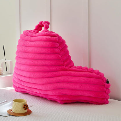 Large Reading Pillow for Adults, Back Support Pillow for Sitting Up in Bed with Arms, Couch for Lounging Bedrest, Pink