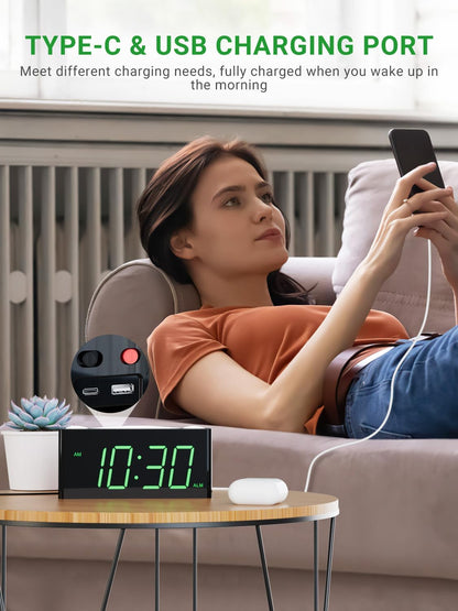 Vibrating Alarm Clock for Heavy Sleepers with Bed Shaker, 3 Wake-Up Modes