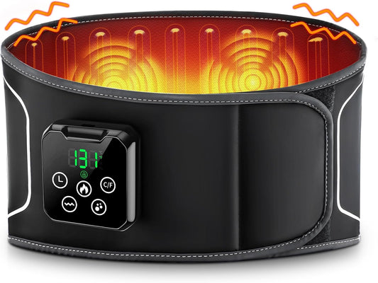 Heating Pad for Back, Cordless Lower Back Massager with Heat, Electric Heating Pad Wrap for Period Cramps Lower Back Neck Shoulders, 3 Heating Levels & 3 Massage Modes, Birthday Gifts for Women Men