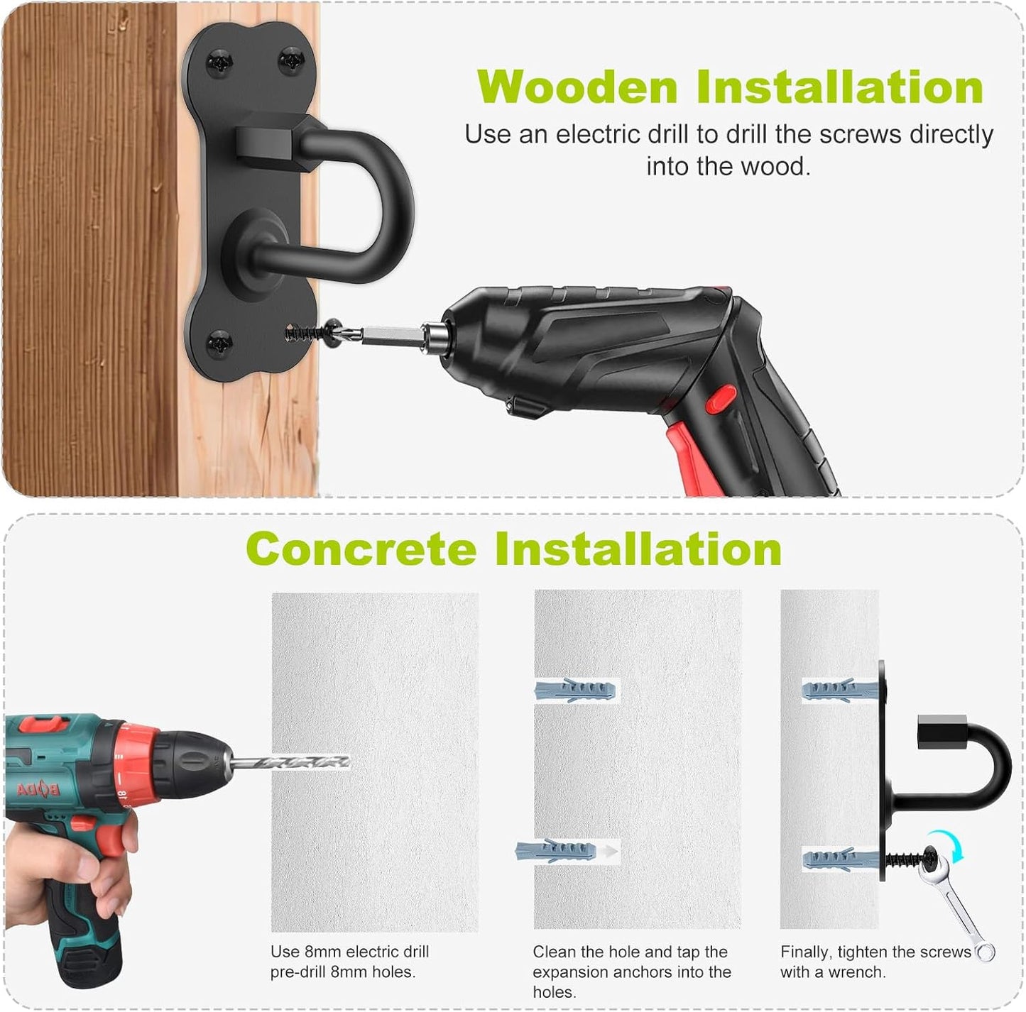 Dog Leash Hooks for Wall Black Dogs Leash Wall Mount Dog Hook for Leashs for Secure and Escape-Proof Hook for Lead Management