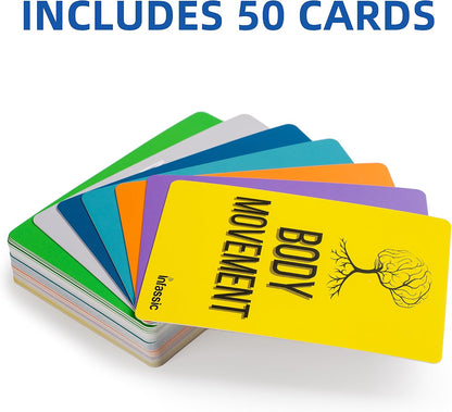Somatic Therapy Exercise Cards for Nervous System Regulation - 50 Somatic Therapy Coping Skill Flashcards | Infassic Polyvagal Theory Card Deck | Grounding, Trauma Release, CPTSD Healing - 2.75”x3.9”