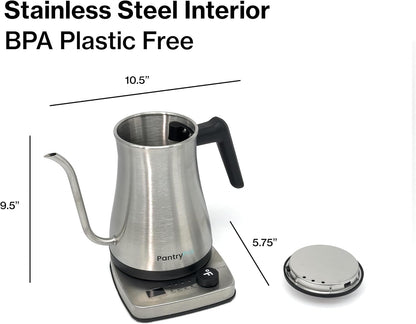 1.0L 1500W Gooseneck Electric Kettle - Stainless Steel Interior - Rapid-Boil - Auto Shut-Off, Boil-Dry Protection, Temperature Control, LED Indicator - Black by The Display Guys