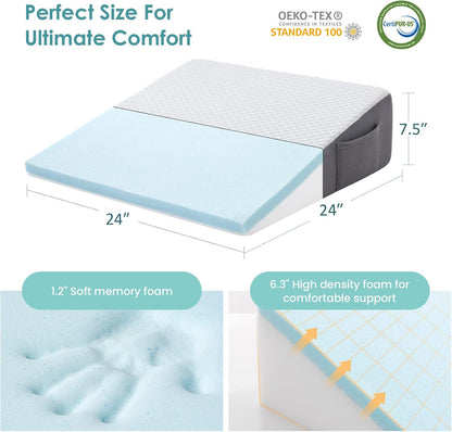 Cozymaker 10-inch Adjustable Leg Elevation Pillows for Swelling Pain Relief