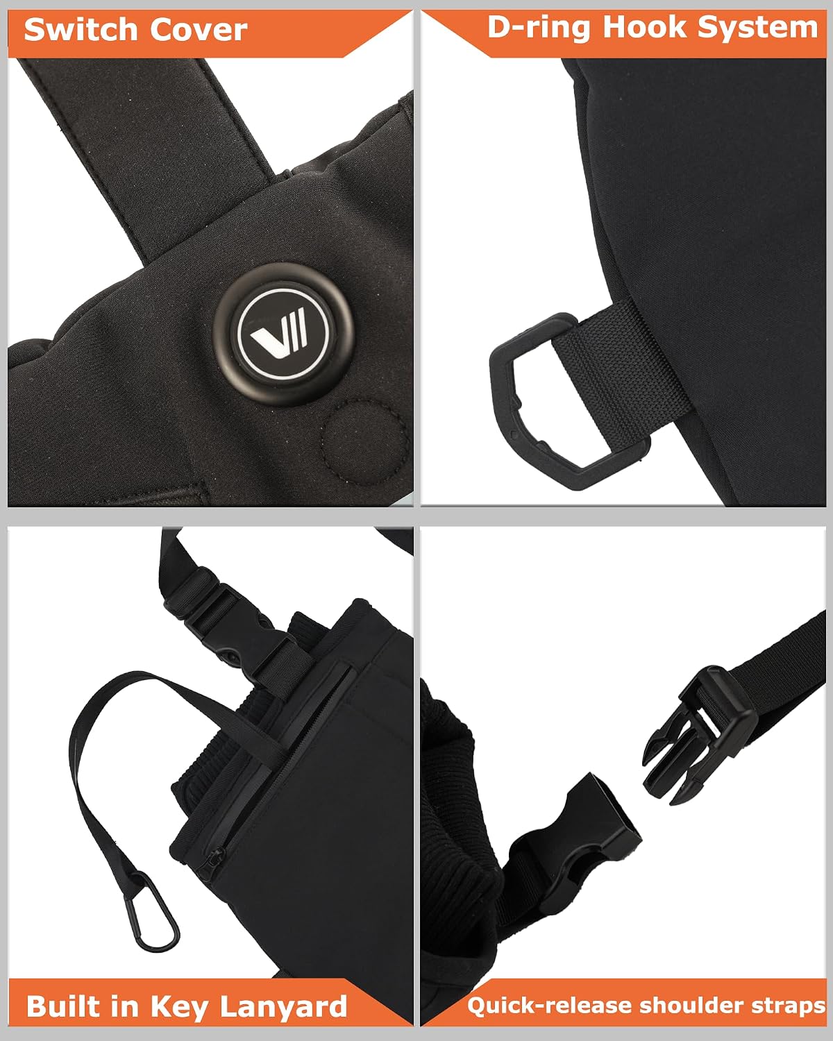 Venustas Heated Hand Muff with Rechargeable Battery, Electric Hand Warmer Pouch for Football, Hunting, Heats Up to 15HRS