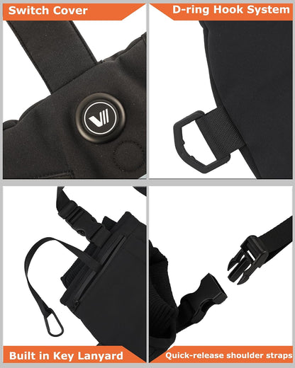 Venustas Heated Hand Muff with Rechargeable Battery, Electric Hand Warmer Pouch for Football, Hunting, Heats Up to 15HRS