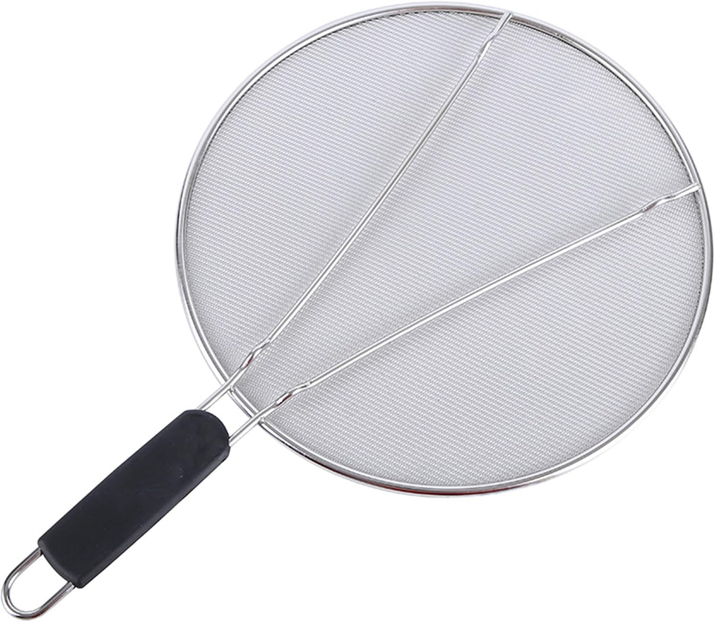 Splatter Screen for Frying Pan: Stainless Steel Grease Splatter Guard Oil Splatter Guard for Cooking, Mesh Frying Screen Keeps Kitchen Clean and Protects Skin From Burns (Red, 11in)