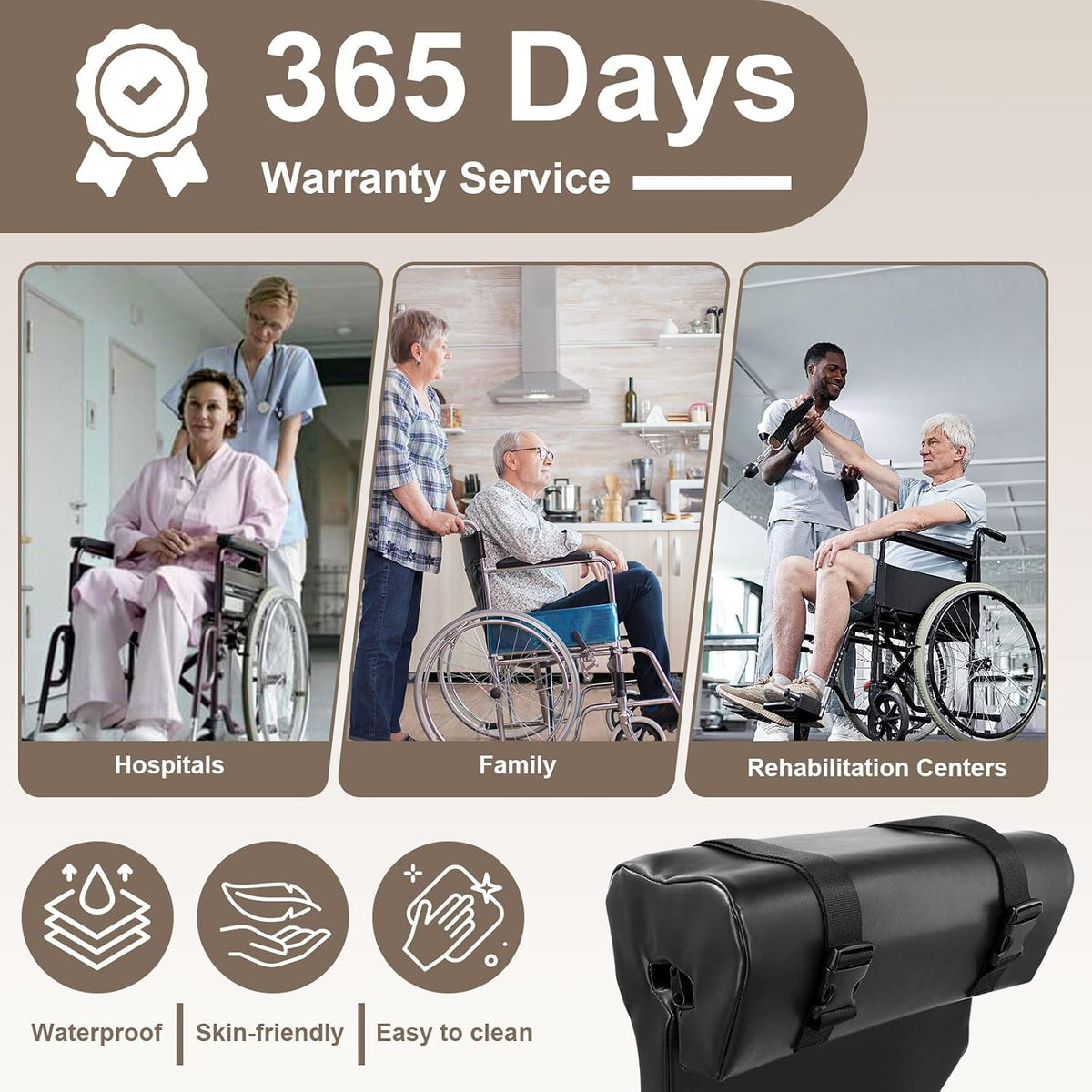 Wheelchair Armrest Pads, Memory Foam Arm Trough for Wheelchair, 16"L