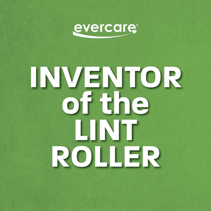 Evercare Pet Hair Lint Rollers All Purpose Use 100 Easy-Tear Sheets Per Roll Reusable Sticky Roller Pets Cat & Dog Hair Remover Contoured Handle For Furniture Clothing & Cars, Set of 3, Green