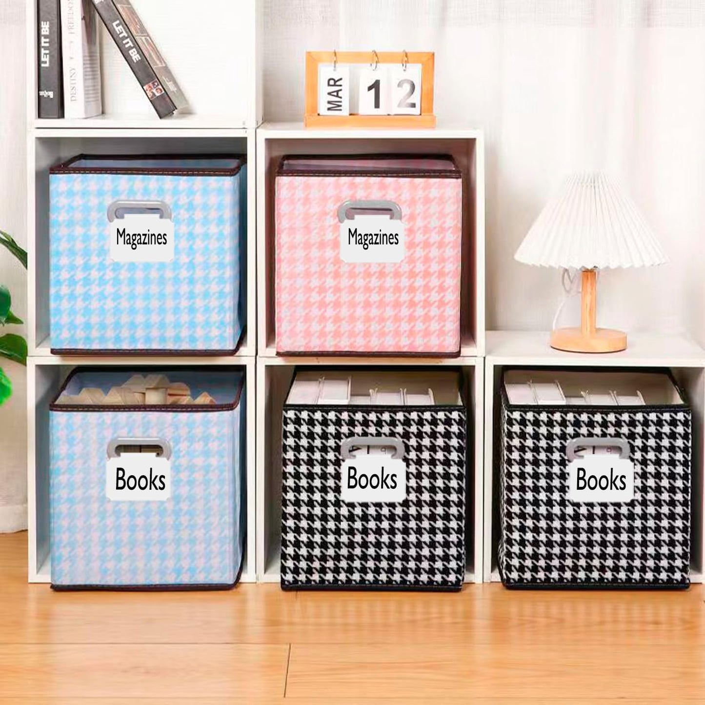 20 Basket Labels Clip On, Reusable Labels for Storage Bins, Removable Chalk Labels for Containers, Kitchen Closet Baskets and Storage Basket Holders with 2 White Chalk Markers