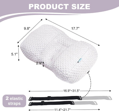 Adjustable Neck Pillow for Recliner, Headrest Pillow for Chair & Couch Support - Ergonomic Design Cushion with 2 Adjustable Strap, Recliner Head Pillow for Office, Home, Traveling (Beige)