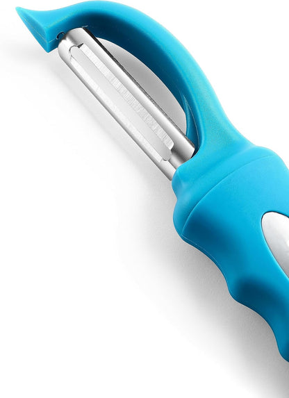 Spring Chef Swivel Potato Peeler for Kitchen w/ Soft Grip Handle, Mango | Premium Vegetable Peeler w/ Sharp Stainless Steel Blades, Multifunctional Food Peeler for Apple, Carrot, Cucumber, Fruit