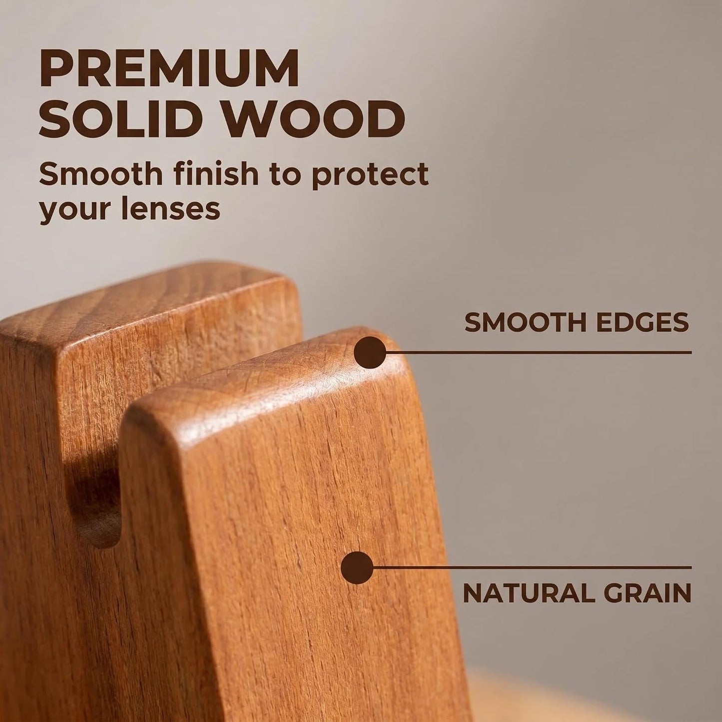 Wood Eyeglass Holder Stand for Nightstand, Glasses Organizer