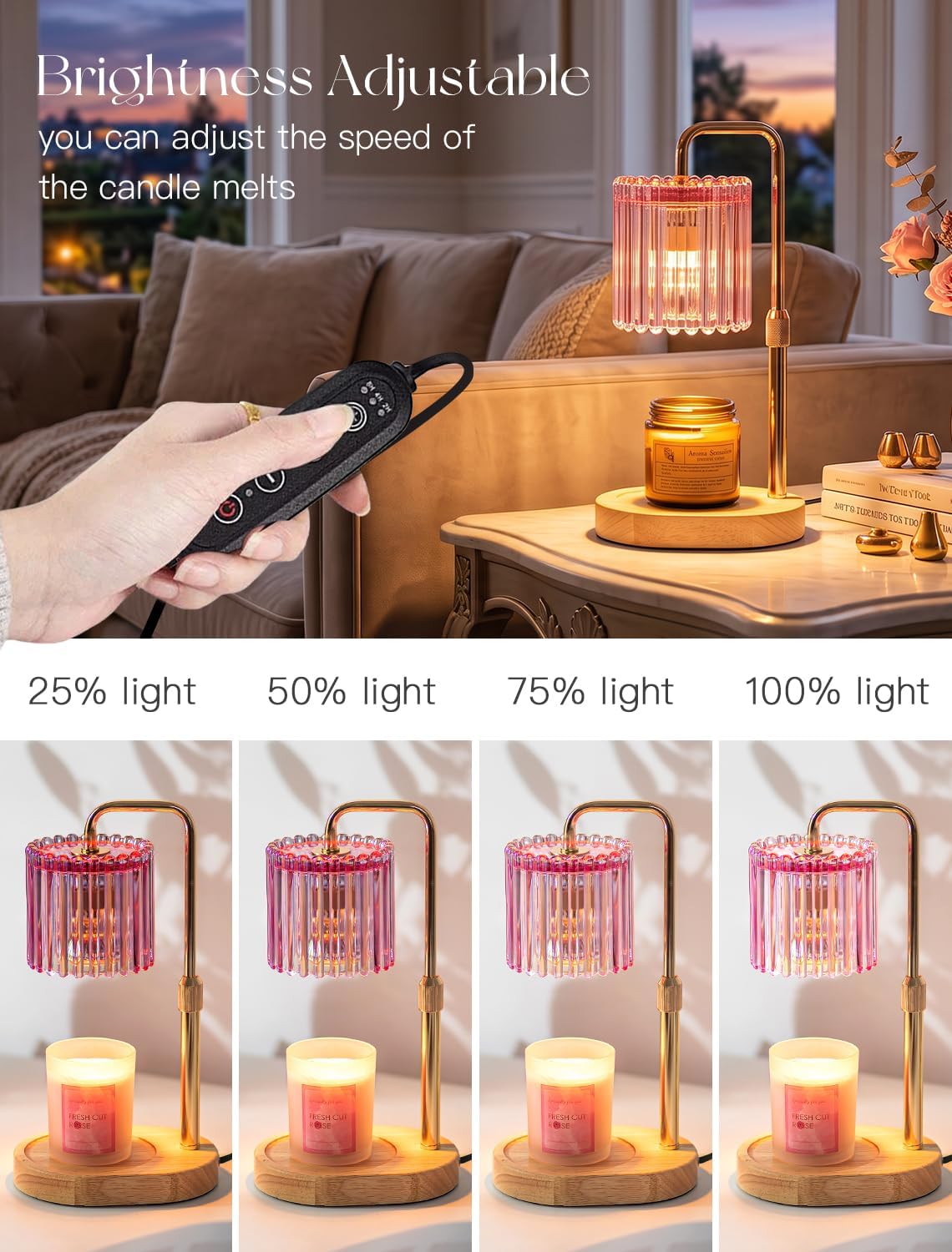 Candeldo Candle Warmer Lamp with Timer: Black Wax Melt Warmer