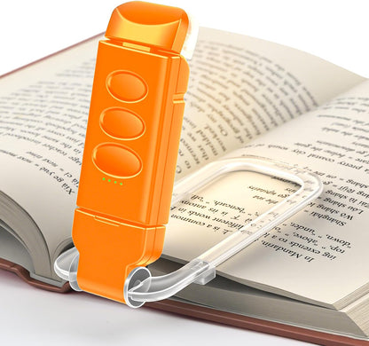 Book Reading Light Rechargeable Clip on Book Lamp with 3 Color Temperatures | 5-Level Dimmable Brightness, 3 Color Temperatures, 360° Rotatable USB Eye Caring