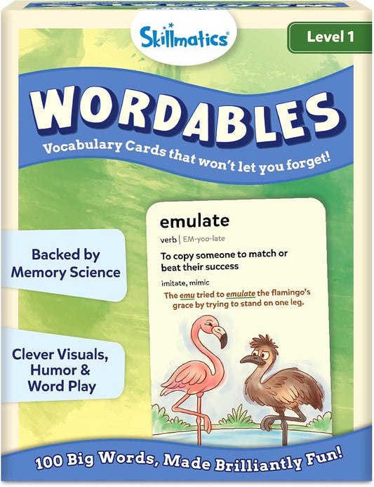 Skillmatics Vocabulary Flash Cards, SAT Prep – Wordables Level 3 | Screen-Free, Spelling Game, Learn 100 words with Wordplay, Visuals, & Soundplay, Learning Gift for Ages 8, 9, 10 & Up