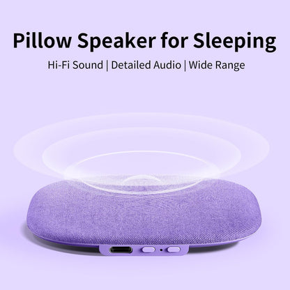 Under Pillow Speaker for Sleeping, Pillow Speaker for Sleeping with White Noise &Timer, Wireless Sleep Aid with Stereo Bass Private Sleep Headphones for Side Sleepers-Light Purple