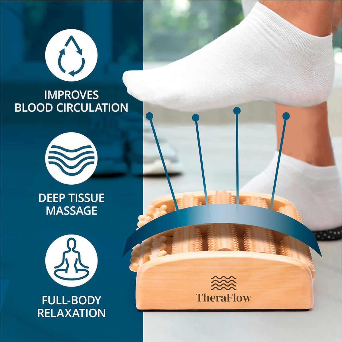 TheraFlow Large Dual Foot Massager for Plantar Fasciitis Relief 2026 Edition | Perfect Feet Massager Gifts for Women and Men | Relaxation Gift and Foot Massager for Neuropathy - Ideal Gifts for Mom