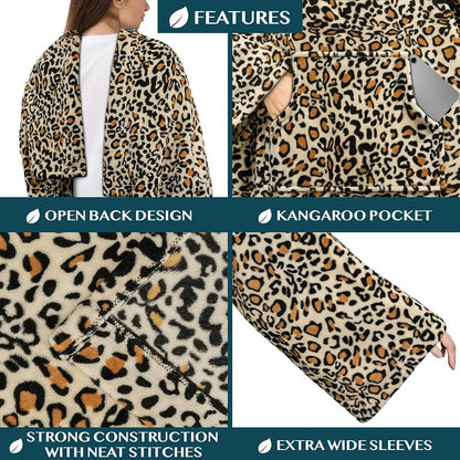 PAVILIA Blanket with Sleeves for Adult Women Men, Soft Warm Wearable Blanket Fleece Wrap Throw, Robe Blanket Gift