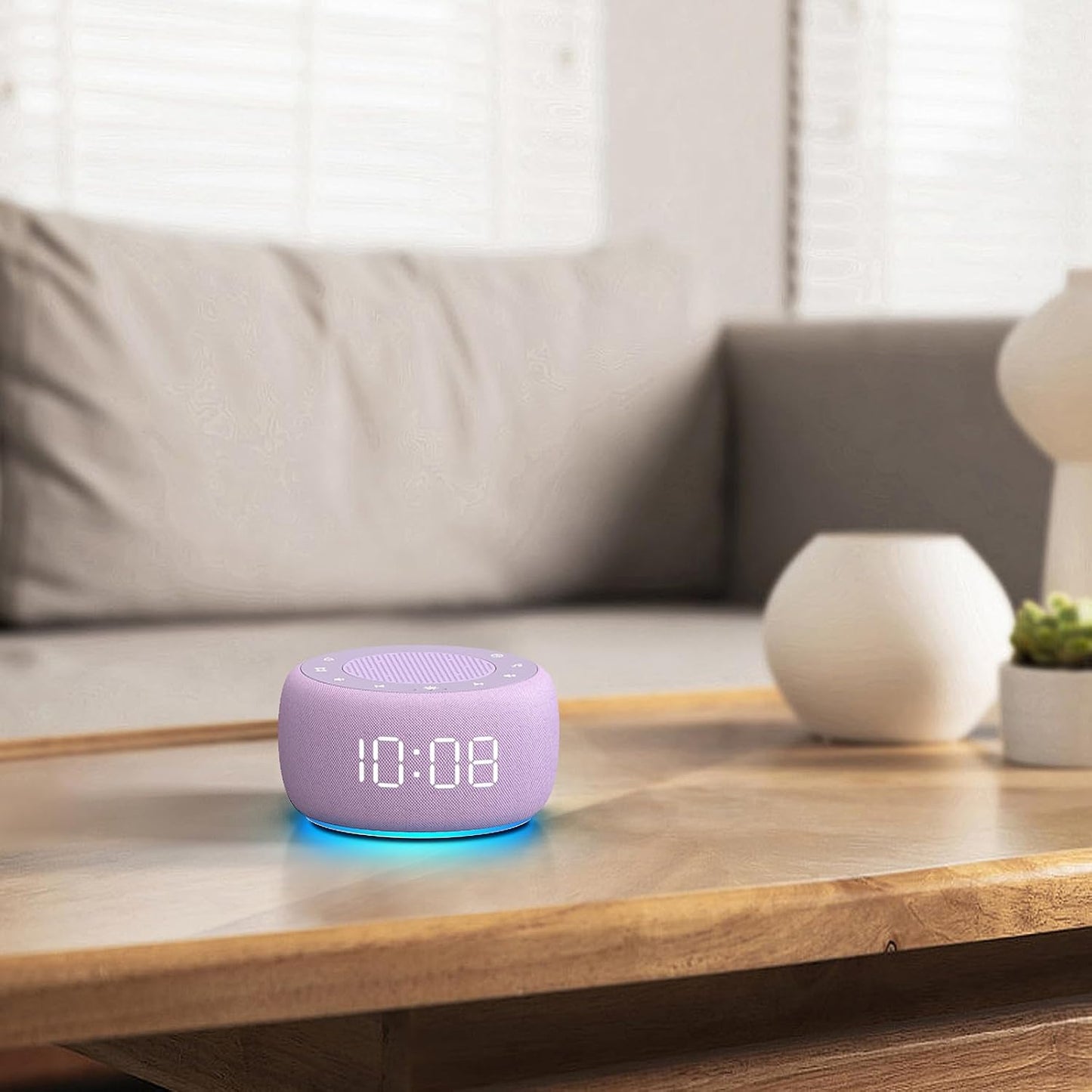Buffbee Pro 2nd Gen| Sound Machine, Alarm Clock with Bluetooth Speaker | Upgraded Rechargeable Battery, White Noise Machine with 25 Sleep Sounds, Portable for Travel & Bedroom