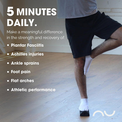 nuBase PIVOT | Split-Board Foot & Ankle Strengthener | Physical Therapy Training System for Ankle Sprains, Achilles Pain, Plantar Fasciitis & Flat Arches | Podiatrist-Developed | Includes Roller, Wedges, 95-Page Guide + nuBase App