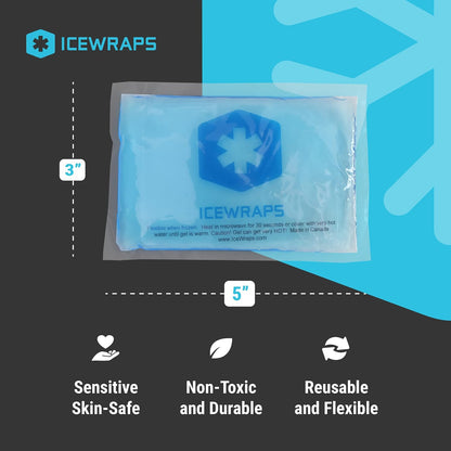 ICEWRAPS Reusable Ice Packs Compact 3 x 5 in, Soft Cooling, Pack of 6 | Hot or Cold Use, Puncture Resistant, Ice Pack for Everyday Comfort, Multi Use Gel Design, FSA-HSA Eligible