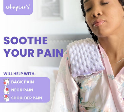 Large 14x5.5” Heating Pad & Cold Herbal Shoulder Wrap-Microwavable Heating & Cooling Neck Wrap- Hot Heated Pad with Moist Heat Therapy for Back Pain, Migraine Relief & Muscle Relaxation (Unscented)