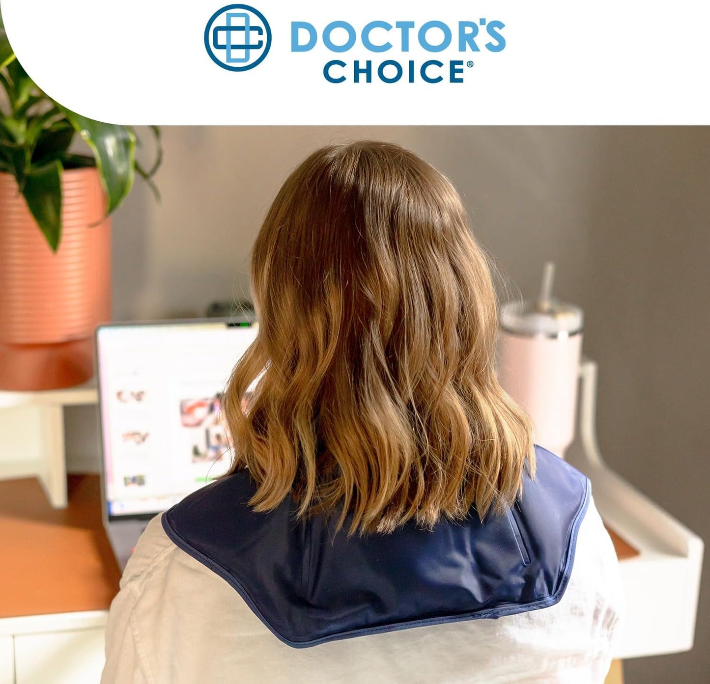 Doctor's Choice Neck & Shoulder Wrap, Hot & Cold Therapy, Flexible Gel Pack | Heat it or Chill it, Dual-sided Design, Adjustable Closure, Ergonomic Comfort, Hands-Free Use, Machine Washable