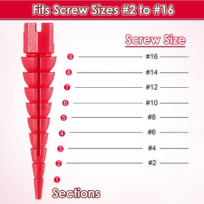 10 Pcs Wood Anchor, Fix Stripped Wood Screw Holes, Red | Fits Screws Sizes #2 to #16, Repairs Stripped Screw Holes, For Door Hinges, Cabinets and Furniture, Easy to Install