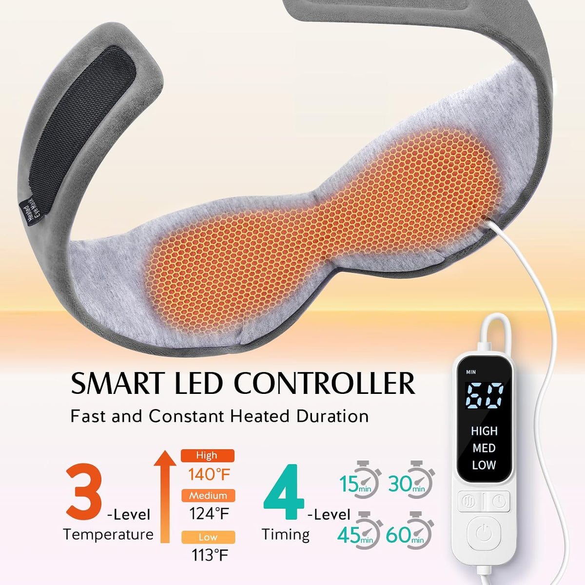 YFONG Heated Eye Mask, Warm Eye Compress Mask for Dry Eyes, Sleep Mask