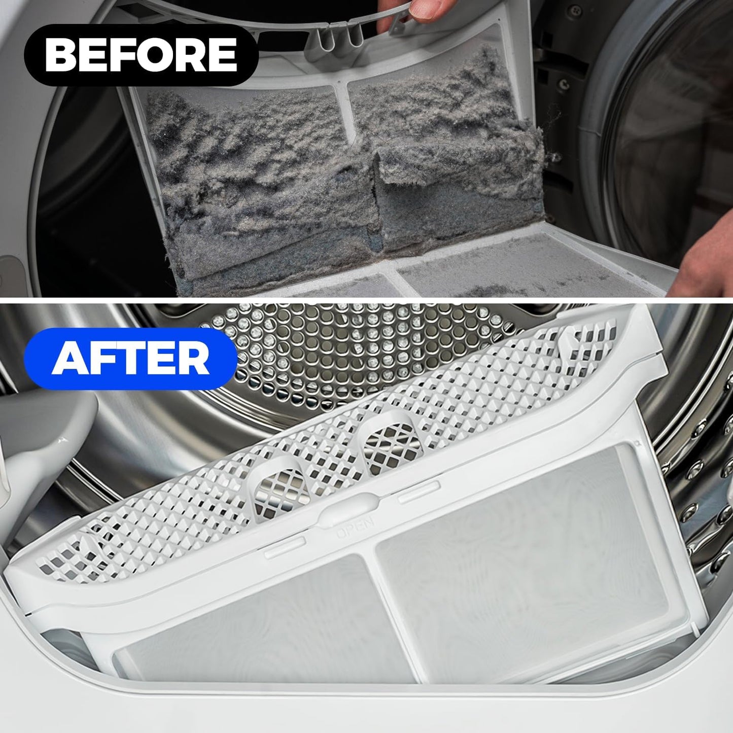 Holikme Dryer Vent Cleaner Kit – Blue Lint Vacuum Attachment | Dryer Vent Vacuum Hose Replacement Parts Reach Deep Inside Vents - Remove Hidden Lint, Speed Drying & Reduce Fire Risk
