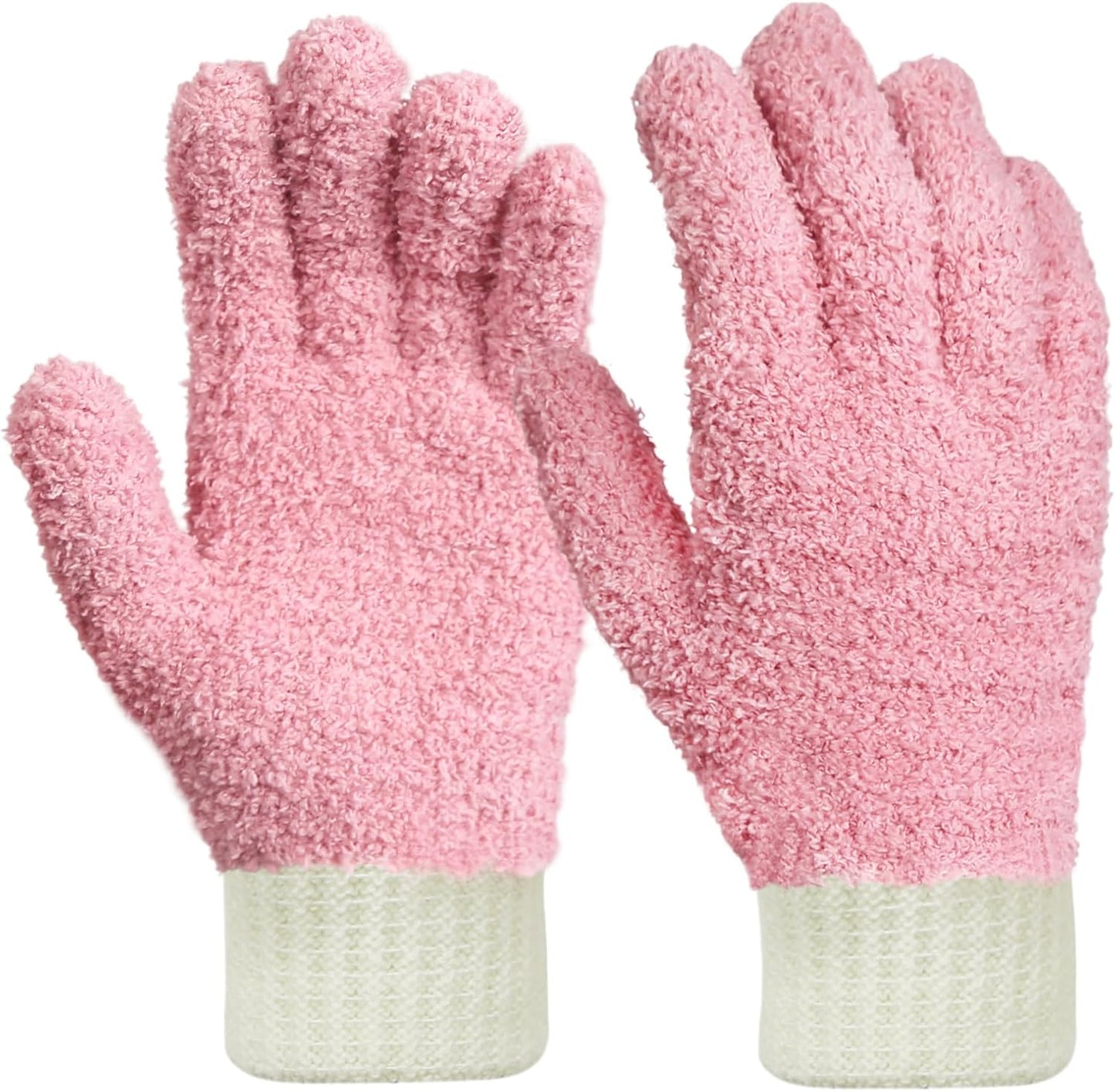 MIG4U Microfiber Dusting Gloves House Cleaning Glove for Blinds, Windows, Shutters, Furniture, and Car, Reusable Lint-Free Blue 1 Pair S/M