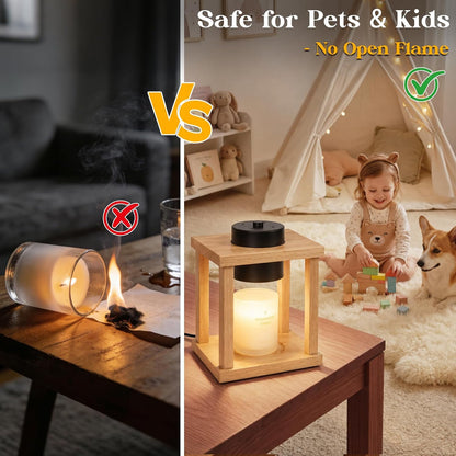 Modern Candle Warmer Lamp with Timer, Dimmable Candle Lamp Warmer, Mothers Day Birthday Gifts for Women Men, Black Candle Warmer, Adjustable Candle Light Warmer, Cozy Living Room Bedroom Home Decor