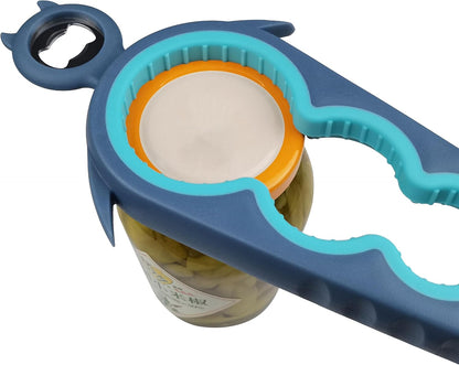 5 in 1 Jar Opener for Weak Hands, Bottle Opener for Seniors with Arthritis | Multi-Purpose Kitchen Tool, Non-Slip Ergonomic Handle, Opens Jars, Bottles & Cans Effortlessly, Ideal for Hand Pain & Seniors