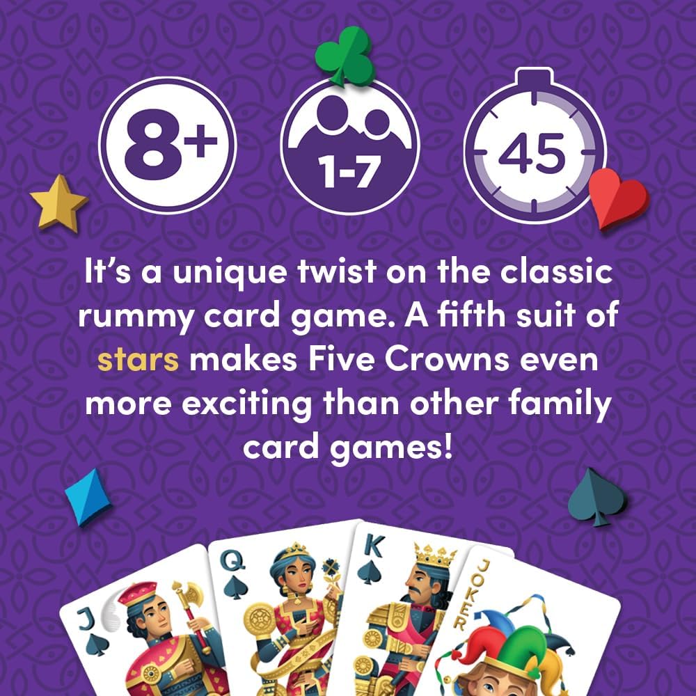 Five Crowns Rummy Style Card Game for Kids and Adults, Family Game Night