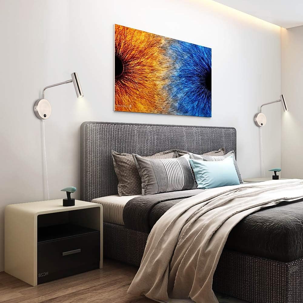 Joossnwell Wall Lamps that Plug in, Bronze Metal Industrial Wall Spotlight with Switch on Off for Home Bedside Lighting Fixtures Warm White 3000K 1 Pack