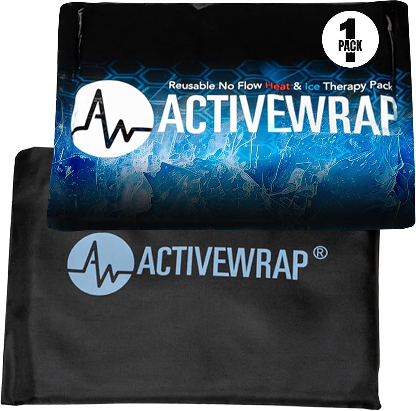 ActiveWrap Ultra Flex Ice & Heat Pack, Large (7" x 10") – Gel Ice Packs Reusable for Knee & Shoulder, Hot & Cold Therapy, Flexible No-Flow Gel, Includes Nylon Protective Pouch (2 Count)