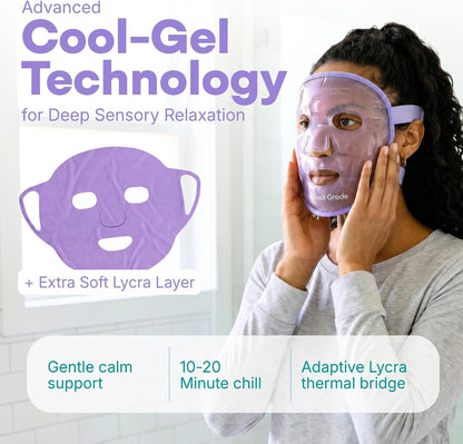 Medi Grade Face Ice Pack and Cooling Eye Mask Set, ChillGel Gel Mask, Green