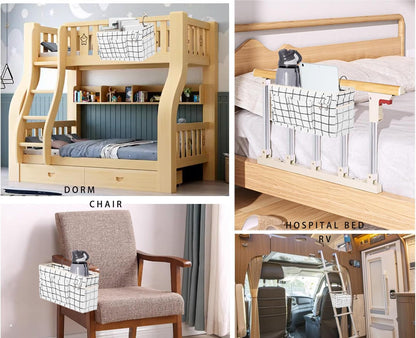 Bunk Bed Organizer, Bedside Caddy Hanging Bed Organizer Storage Bag With Pockets, for College Dorm Rooms Bed, Hospital Bed, Baby Bed Rails,Fishing Chair 14.2 * 4.5 * 7.7inch,Flower