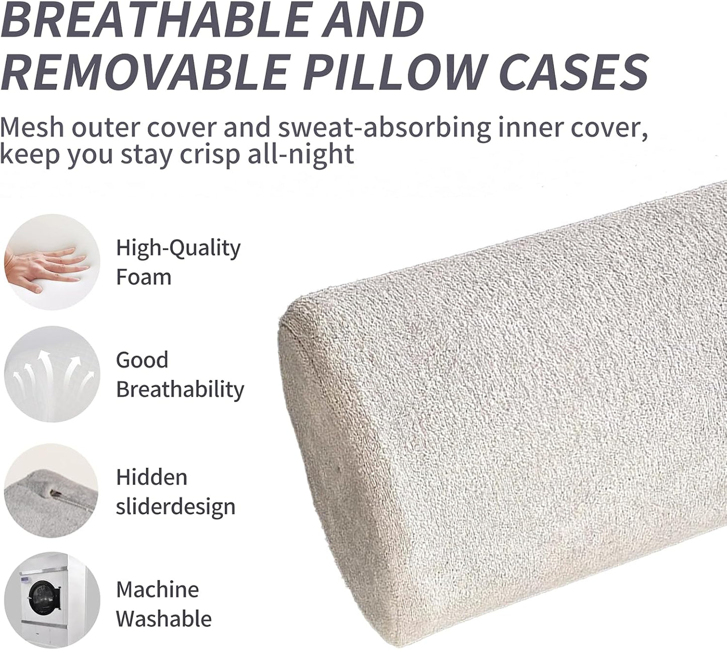 iYKYK Cervical Neck Support Foam Round Pillow for Sleeping and Pain Relief, Memory Foam Body Positioner (Dark Gray)
