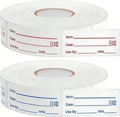 1000pcs Food Labels, AIMEIKI 1 x 3 Inch Removable Date Stickers Freezer Labels for Food Containers, Easy to Write-On & No Residue (2 Rolls)