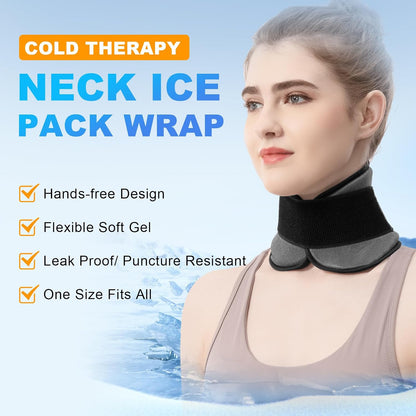 Neck Ice Pack Reusable Soft Gel Wrap Ice Collar for Neck, Wisdom Teeth Ice Pack Head Wrap Face Jaw Versatile Cooling Cold Compress for Cervical Injuries Pain Surgery Recovery